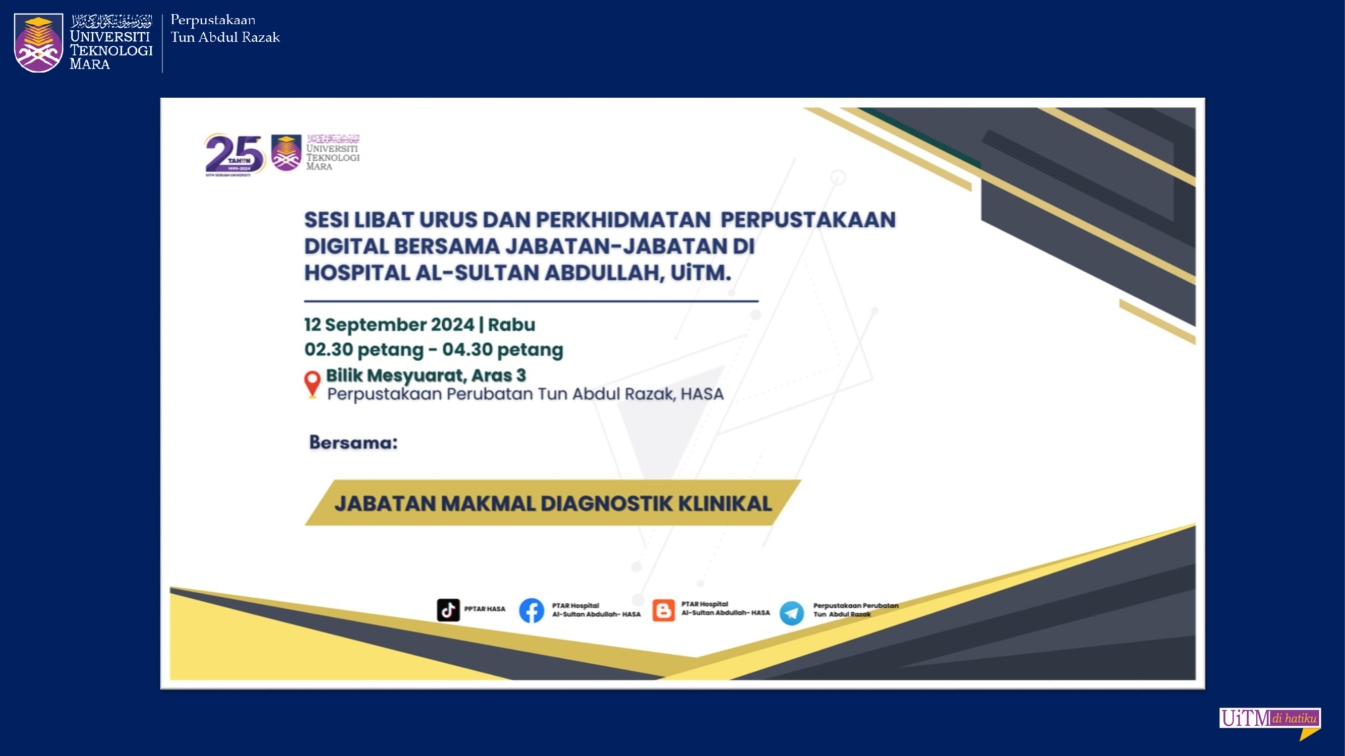 SESI LIBAT URUS DAN PERKHIDMATAN PERPUSTAKAAN DIGITAL BERSAMA JABATAN MAKMAL DIAGNOSTIK